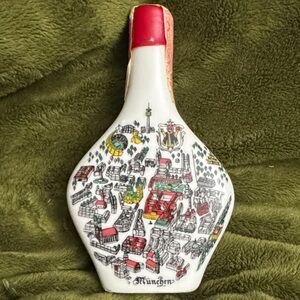Vintage 1960’s Mini Bavarian Herb Liquer Bottle Multicolor West Germany Ceramic
